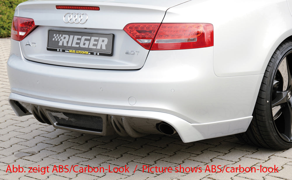 Rieger 00055428 Audi B8 B81 A5 Rear Diffuser for Original Tailpipe Left & RIght -  Matte Black