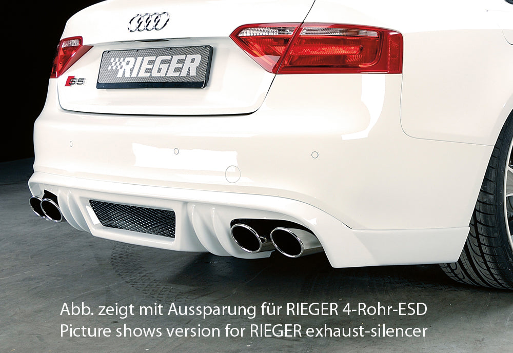 Rieger 00055428 Audi B8 B81 A5 Rear Diffuser for Original Tailpipe Left & RIght -  Matte Black