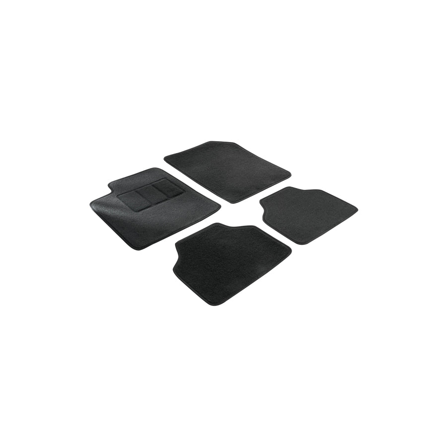 WALSER Tailored 14611 Floor mat set Textile, Front and Rear, Quantity: 4, Black