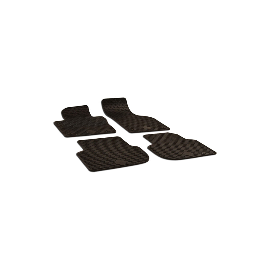WALSER 50618 Floor mat set Elastomer, Front and Rear, Quantity: 4, Black