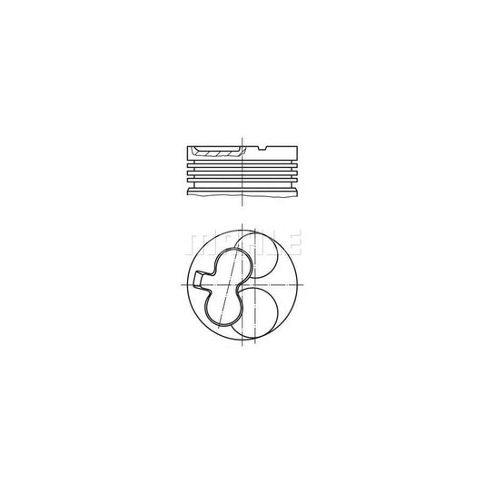 MAHLE ORIGINAL 640 39 01 Piston 93,4 mm, with piston rings, with piston ring carrier