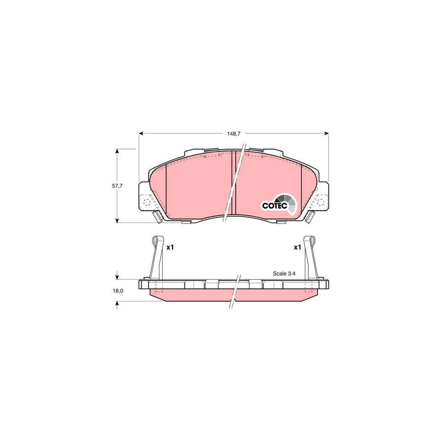 TRW Cotec Gdb3177 Brake Pad Set With Acoustic Wear Warning