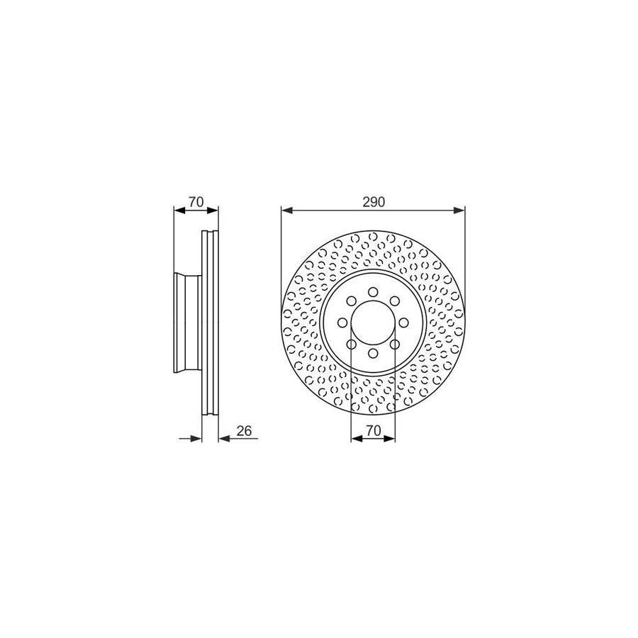 BOSCH 0 986 479 602 Brake Disc suitable for MERCEDES BENZ SPRINTER Vented Oiled High carbon