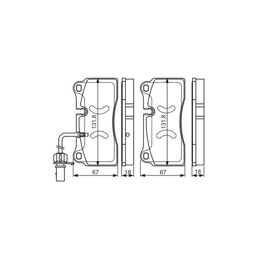 Bosch 0986Tb3221 Brake Pad Set For Audi R8 With Integrated Wear Sensor 