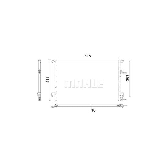 MAHLE ORIGINAL AC 589 000S Air conditioning condenser without dryer