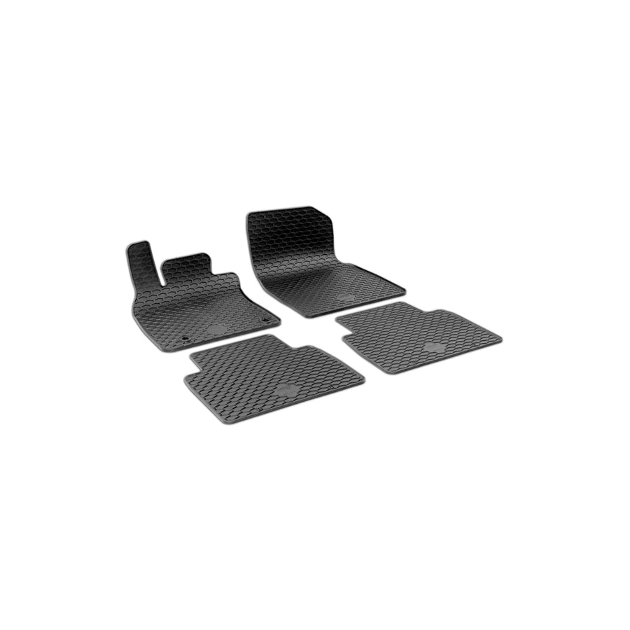 WALSER RubberLine 50882 Floor mat set Elastomer, Front and Rear, Quantity: 4, Black