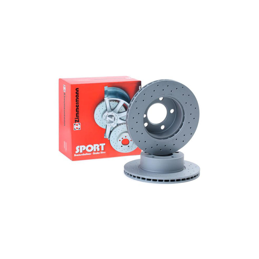 ZIMmERMANN SPORT COAT Z 150 3496 52 Brake Disc Internally Vented Perforated Coated High carbon