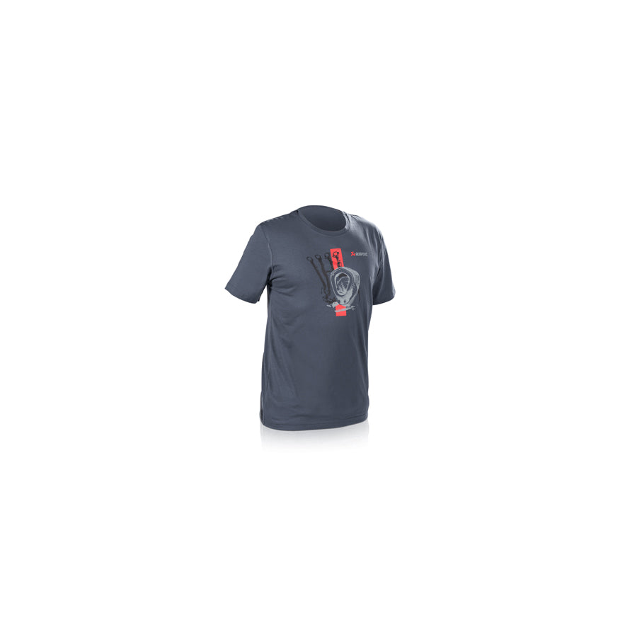 Akrapovic Lifestyle T-shirt Red Strip Men's Blue-Grey | Duco Car Parts UK Car Parts