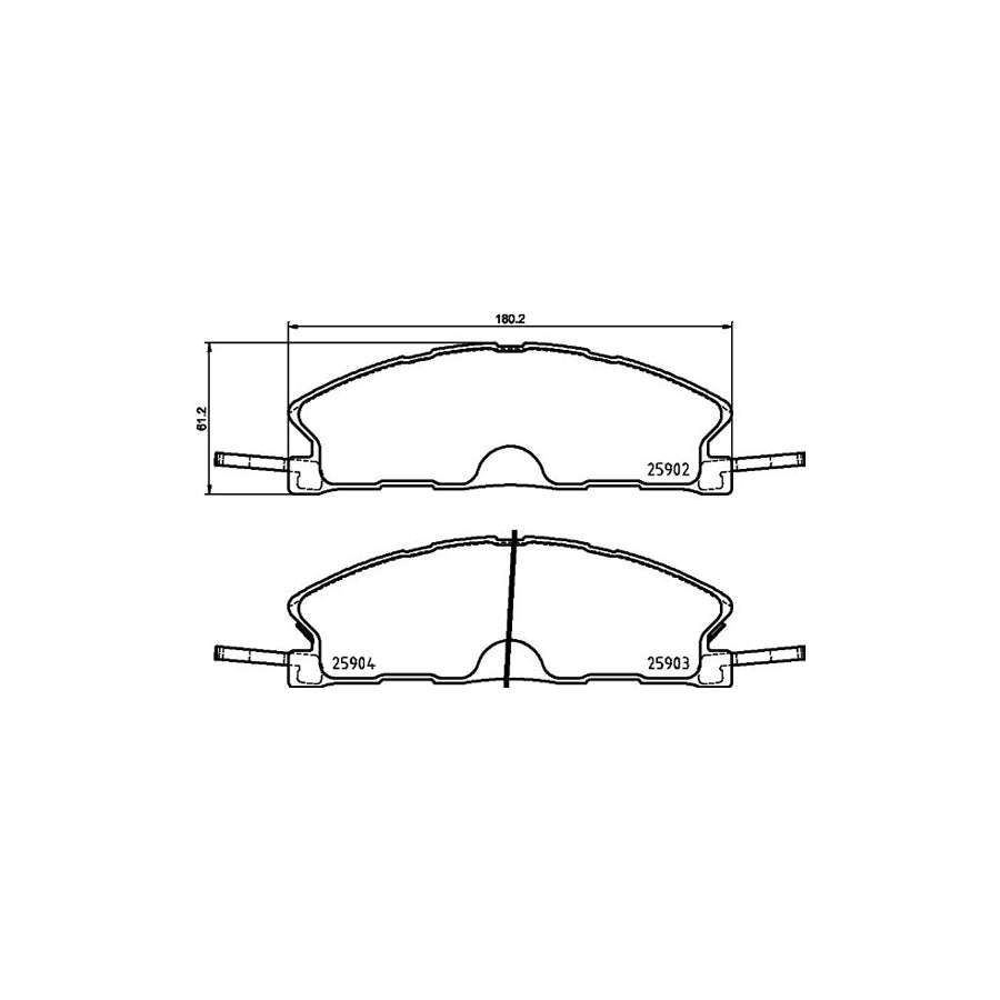 Hella 8DB 355 025 071 Brake Pad Set Not Prepared For Wear Indicator With Accessories