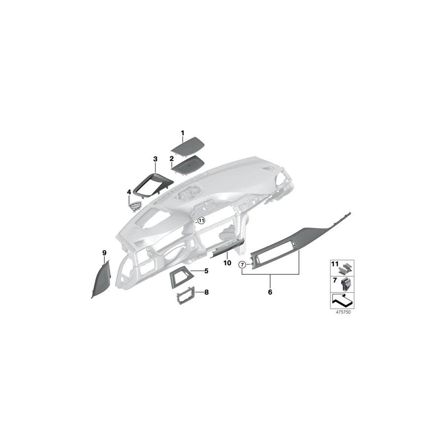 BMW Carbon Fibre Interior Dash Trim F80 F82 (M3 & M4)