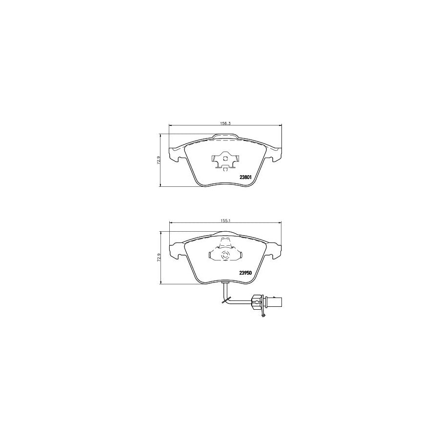Hella 8DB 355 011 711 Brake Pad Set With Integrated Wear Warning Contact