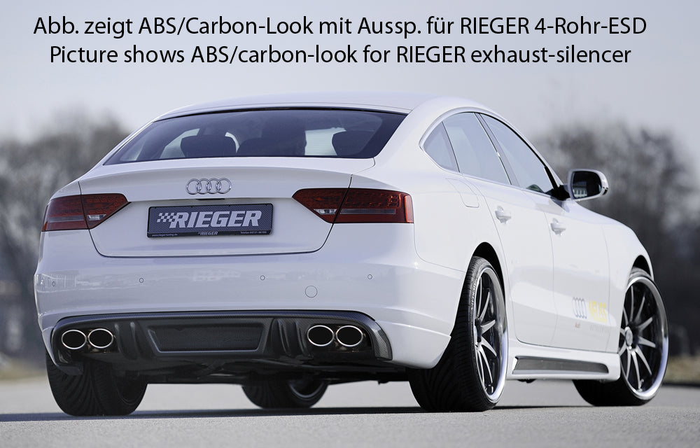 Rieger 00055424 Audi B8 B81 A5 Rear Diffuser for Original Twin Tailpipe Left -  Matte Black