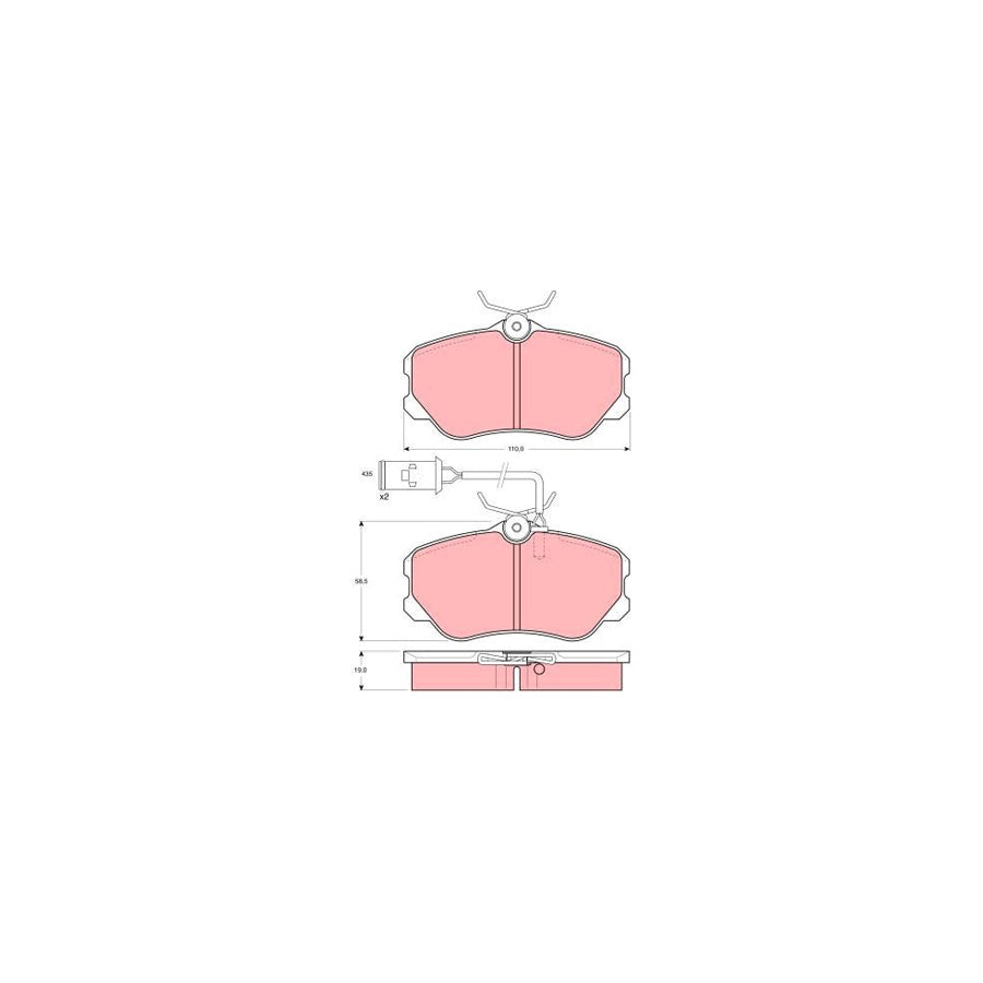 TRW Gdb864 Brake Pad Set For Alfa Romeo 164 164 Incl Wear Warning Contact With Brake Caliper Screws With Accessories