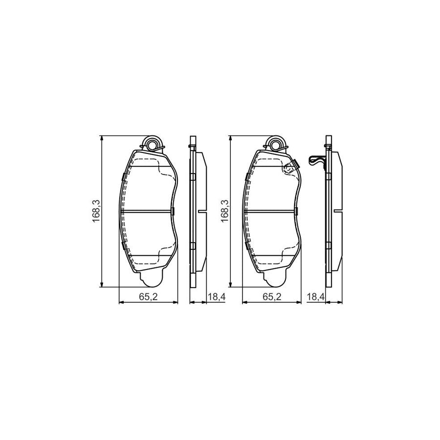 Bosch 0986495443 Brake Pad Set For Ford Transit With Anti Squeak Plate With Mounting Manual BP2075