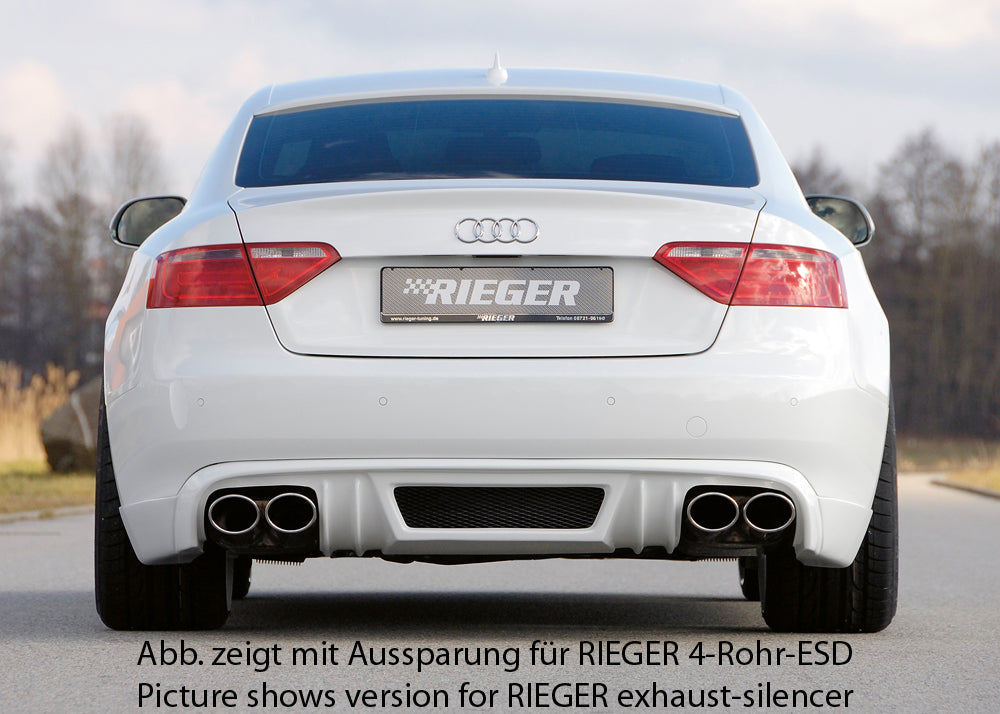 Rieger 00055424 Audi B8 B81 A5 Rear Diffuser for Original Twin Tailpipe Left -  Matte Black