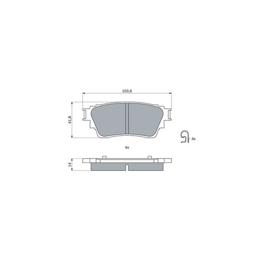 Bosch 0986460008 Brake Pad Set With Acoustic Wear Warning With Mounting Manual BP2627