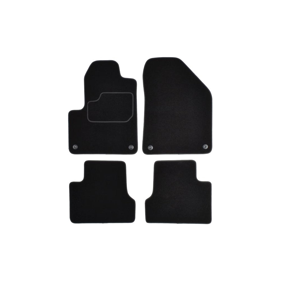 MAMMOOTH A041 JEP18 PRM 01 Floor mat set for JEEP Cherokee V (KL) Textile, Front and Rear, Quantity: 4, Black