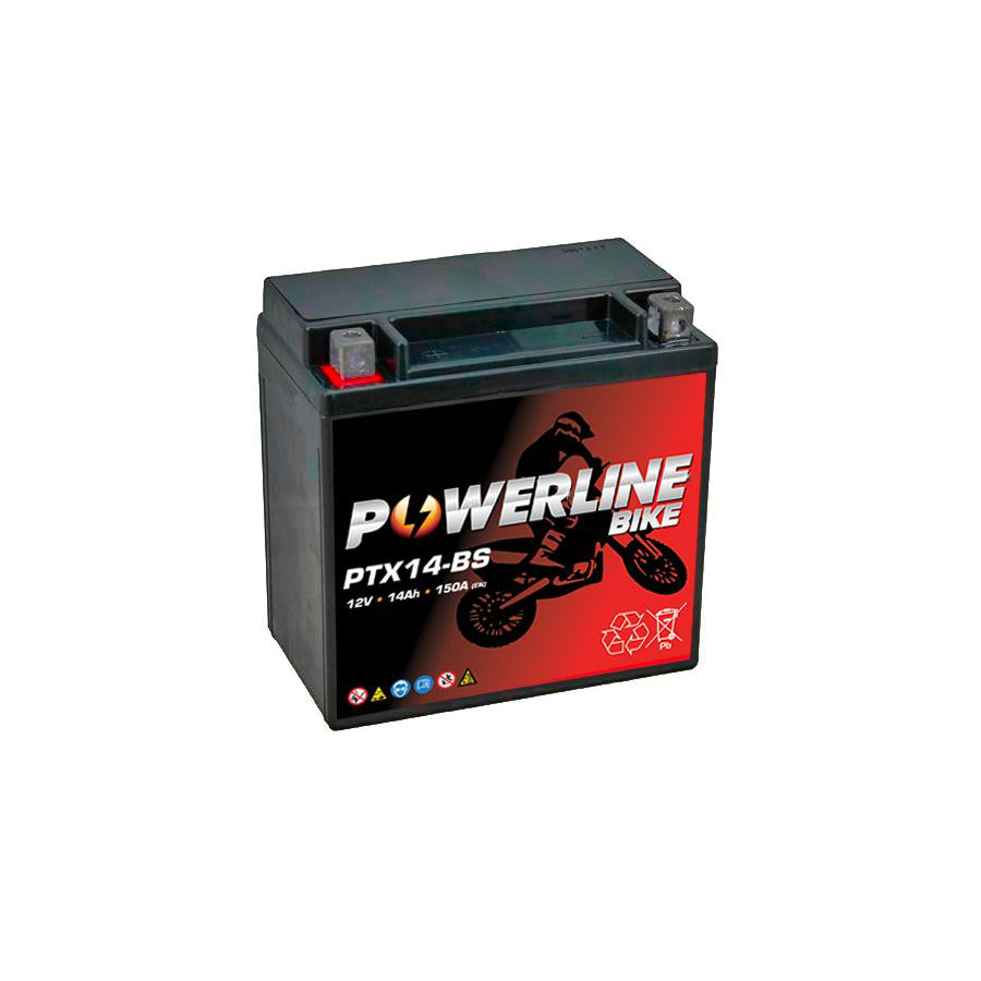 Powerline PTX14-BS Motorcycle Battery 12V 14Ah