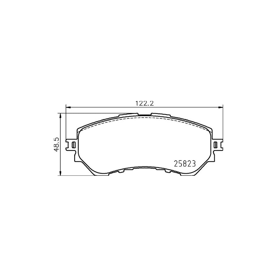 Hella 8DB 355 025 711 Brake Pad Set For Toyota Yaris Not Prepared For Wear Indicator With Accessories