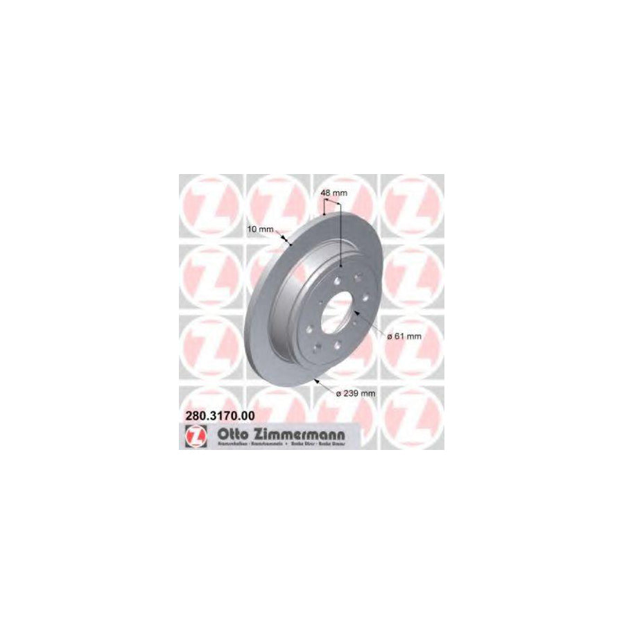 ZIMmERMANN 280 3170 00 Brake Disc Solid