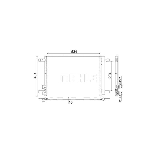 MAHLE ORIGINAL AC 772 000S Air conditioning condenser with dryer
