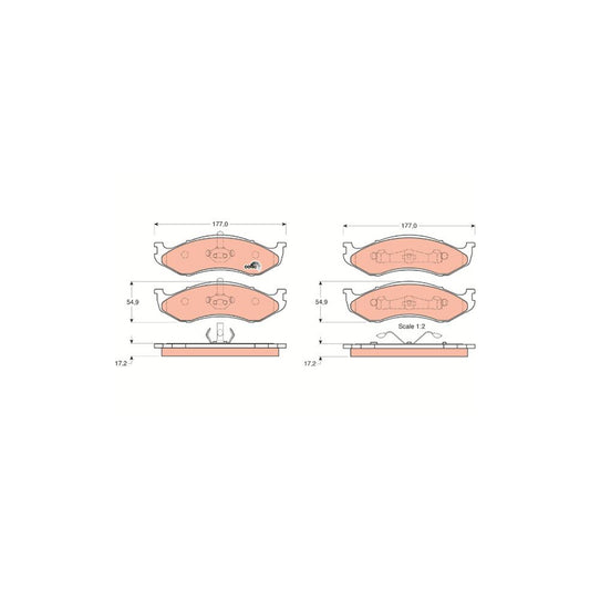 TRW Cotec Gdb1153 Brake Pad Set Not Prepared For Wear Indicator