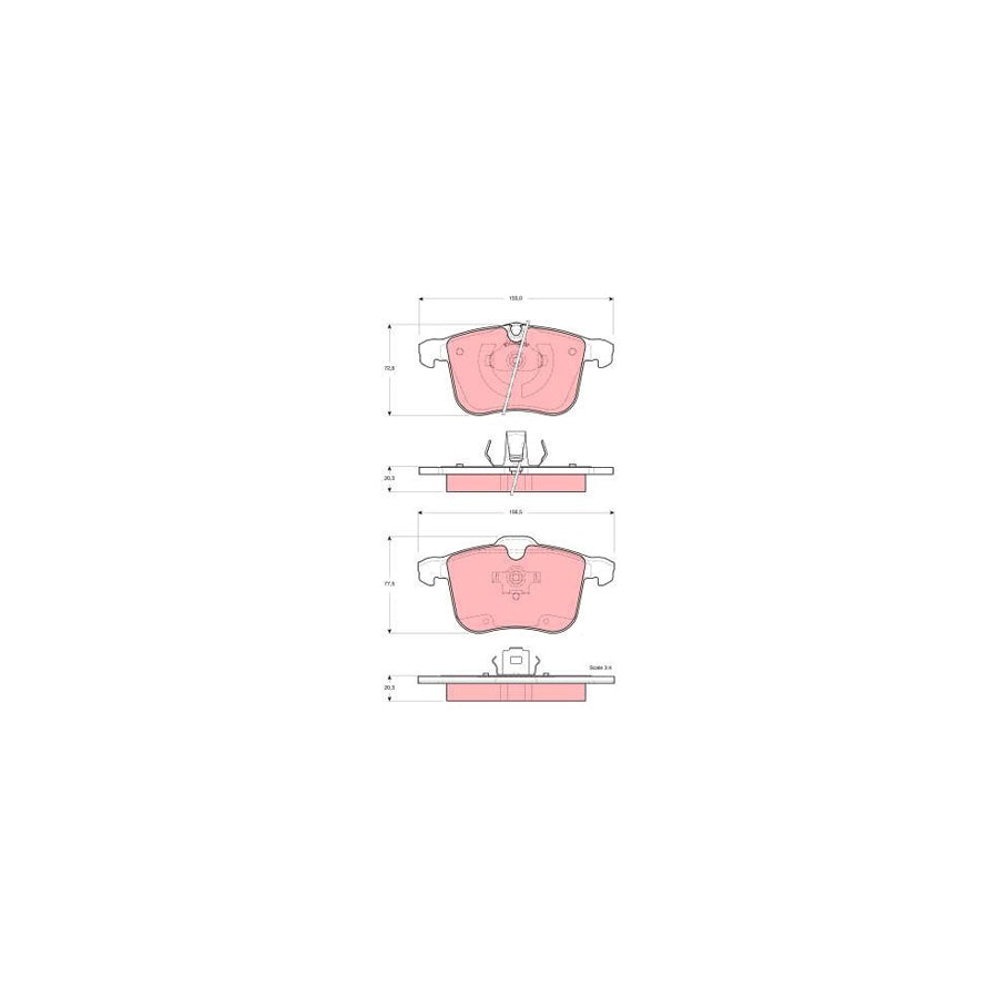 TRW Gdb1567 Brake Pad Set Prepared For Wear Indicator
