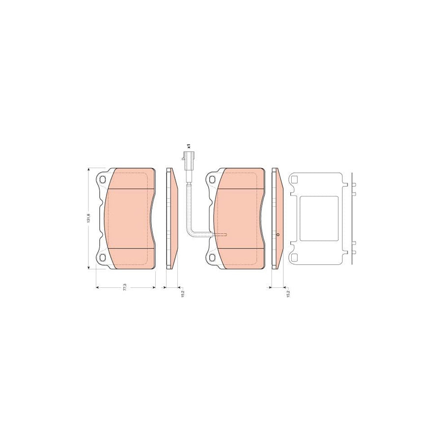 TRW Gdb1645 Brake Pad Set For Alfa Romeo 156 Sportwagon 932 Incl Wear Warning Contact