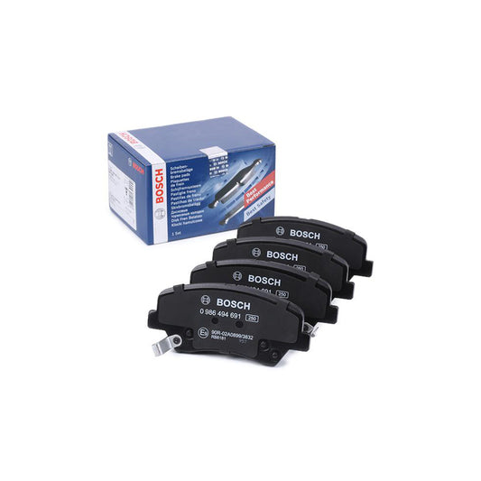 Bosch 0986494691 Brake Pad Set With Acoustic Wear Warning With Anti Squeak Plate BP1686