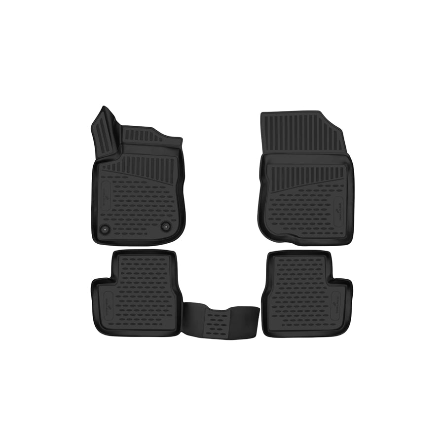 WALSER Tailored, XTR 75214 Floor mat set Elastomer, Front and Rear, Black