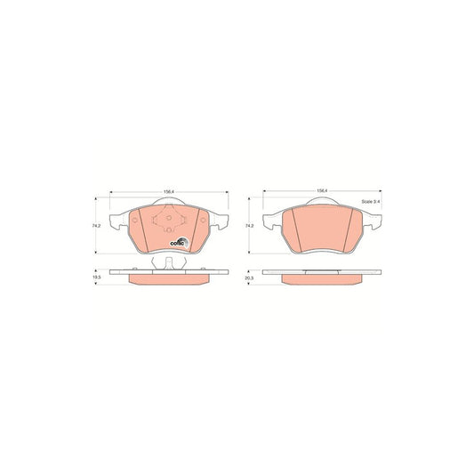 TRW Cotec Gdb1204 Brake Pad Set Not Prepared For Wear Indicator