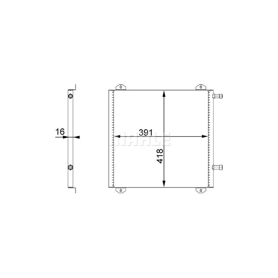 MAHLE ORIGINAL AC 675 000S Air conditioning condenser without dryer