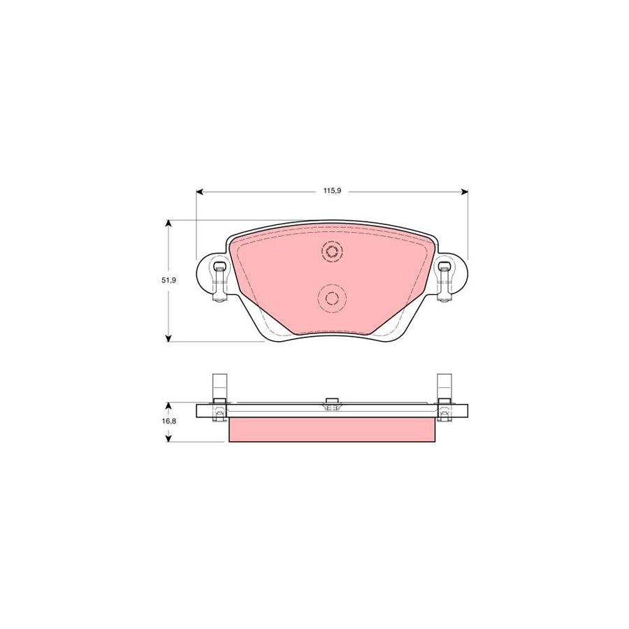 TRW Gdb1435 Brake Pad Set For Ford Mondeo Incl Wear Warning Contact