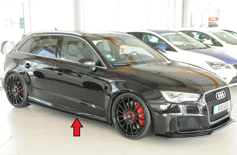 Rieger 00056815 Audi 8V RS3 Right Side Skirt Splitter -  Matte Black