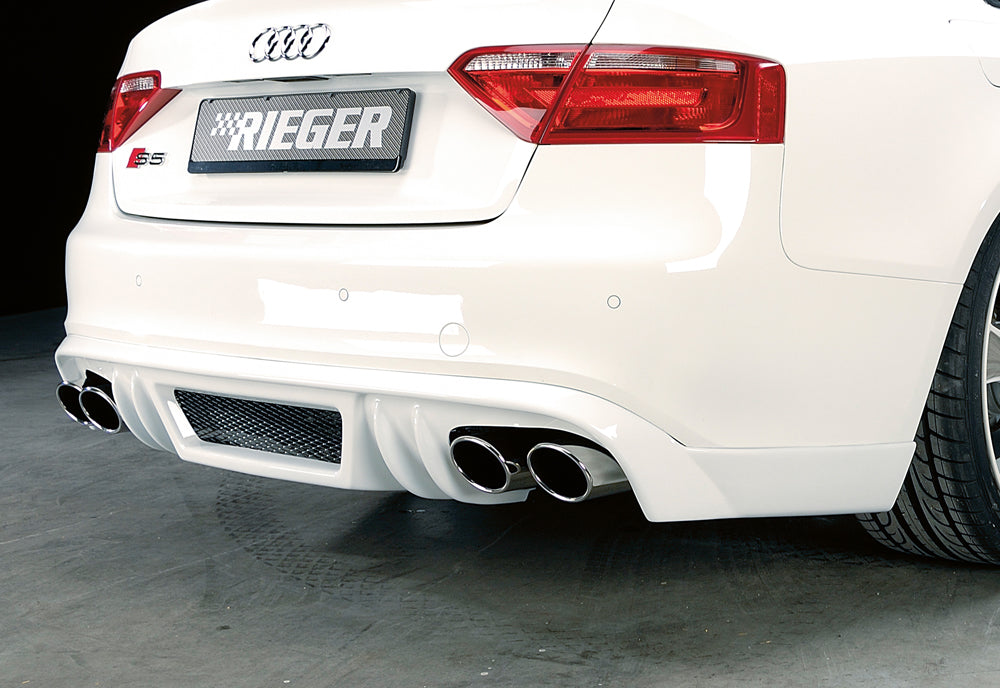 Rieger 00055429 Audi B8 B81 Rear Diffuser for Twin Tailpipe Left & Right (A5 & S5) -  Matte Black