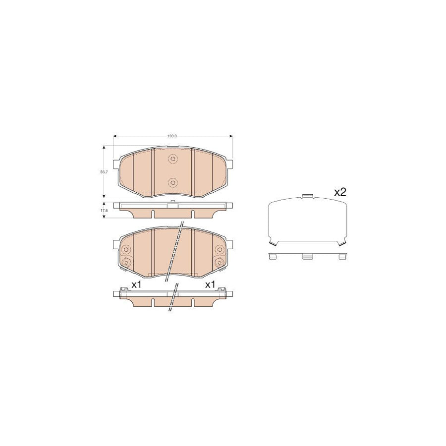 TRW Gdb3553 Brake Pad Set With Acoustic Wear Warning