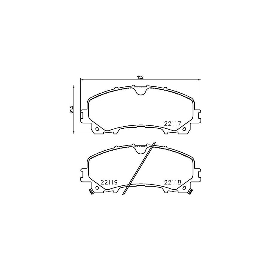Hella 8DB 355 024 621 Brake Pad Set With Acoustic Wear Warning