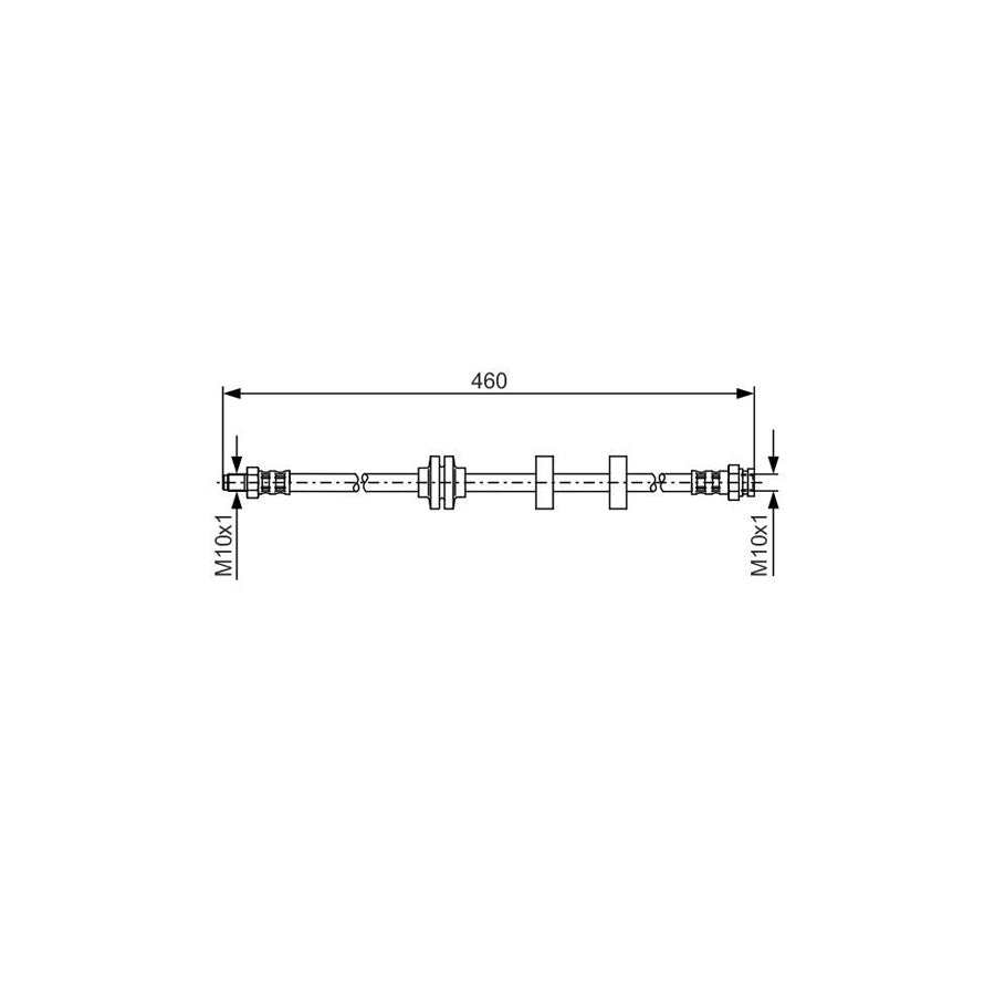 BOSCH 1 987 476 972 Brake Hose for FIAT Multipla 186 438Mm M10X1 
