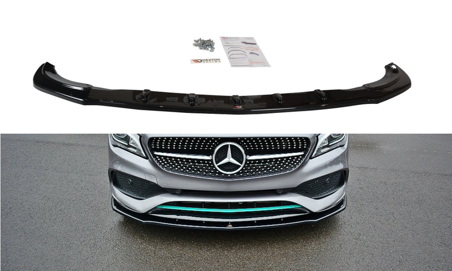 Maxton Design ME-CLA-117F-AMGLINE-FD1T Front Splitter V.1 Mercedes Benz CLA-Class C117 AMG-Line (Facelift) | Duco Car Parts UK Car Parts