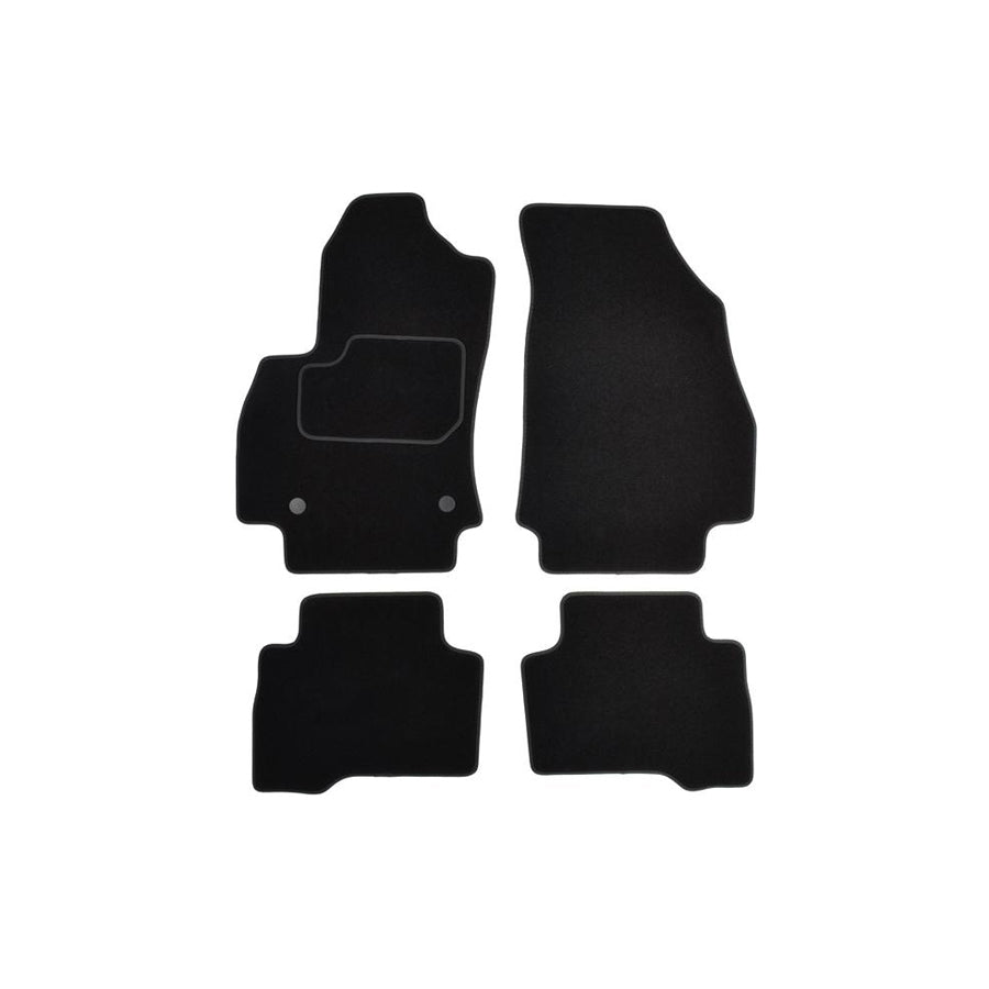 CUSTOPOL FIA130C Floor mat set for FIAT Fiorino III Box Body / Estate (225) Textile, Front and Rear, Quantity: 4, Black