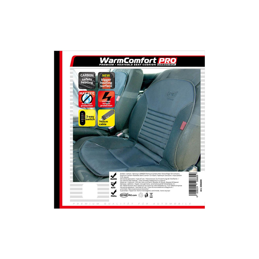 HEYNER WarmComfort Carbon 506600 Heated seat cover 12V, 3A