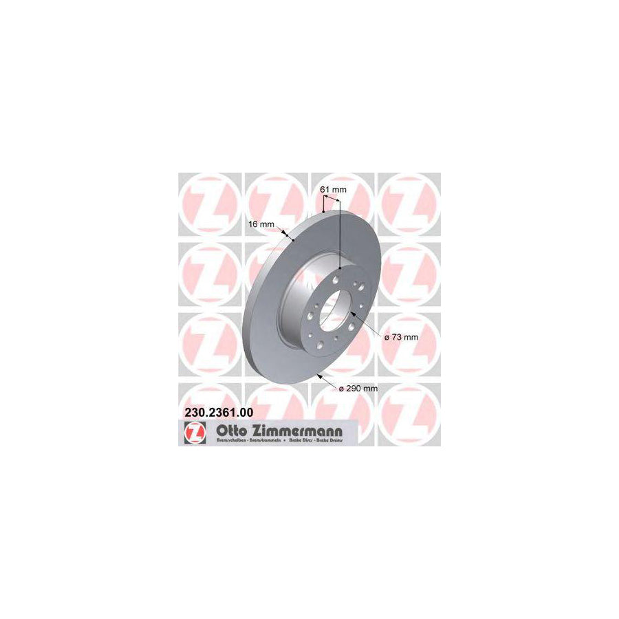 ZIMmERMANN 230 2361 00 Brake Disc Solid