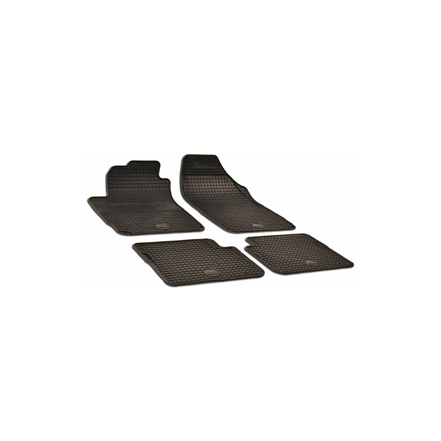 WALSER 50556 Floor mat set Elastomer, Front and Rear, Quantity: 4, Black