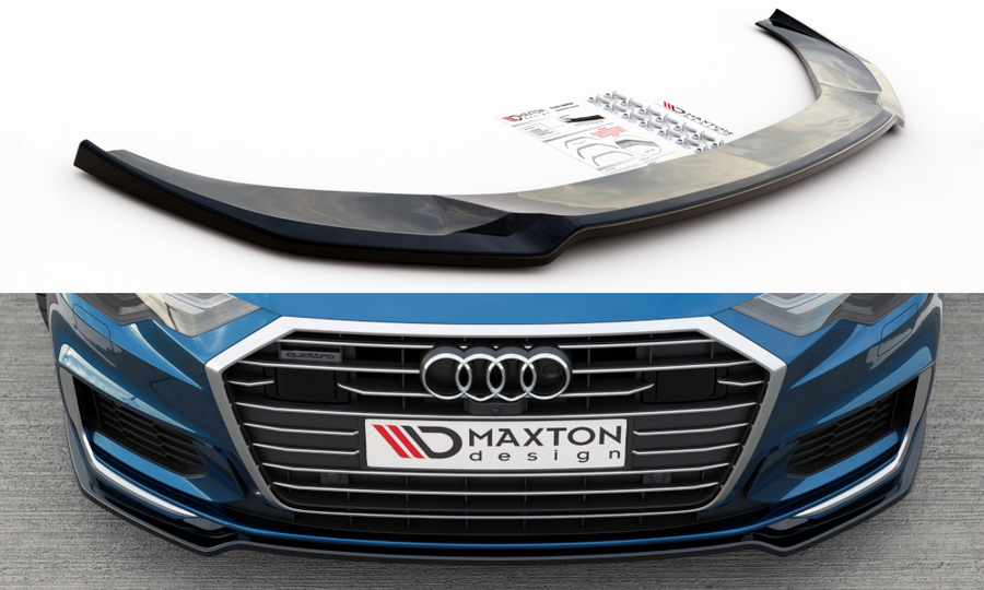 Maxton Design AU-A6-C8-SLINE-FD1T Front Splitter V.1 Audi A6 S-Line / S6 C8 | Duco Car Parts UK Car Parts
