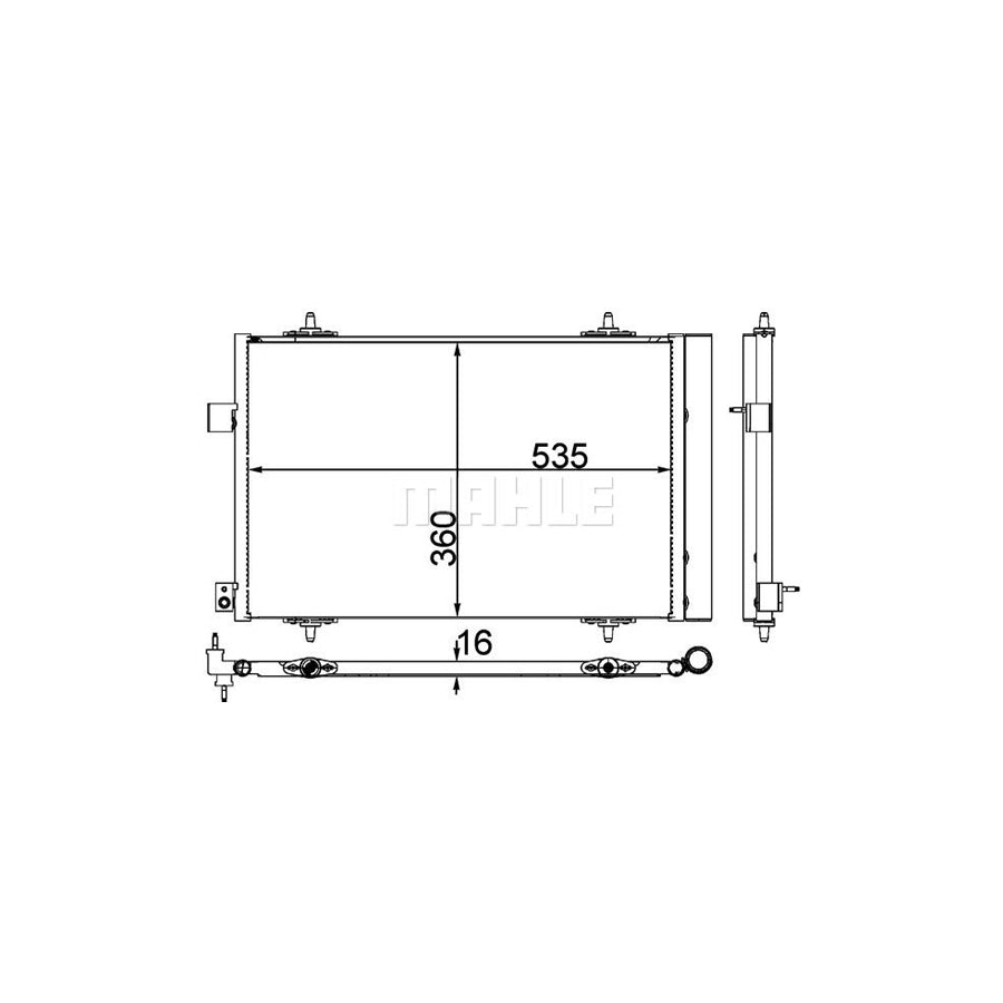 MAHLE ORIGINAL AC 39 000P Air conditioning condenser with dryer, for vehicles with towbar, for tropical climate zones
