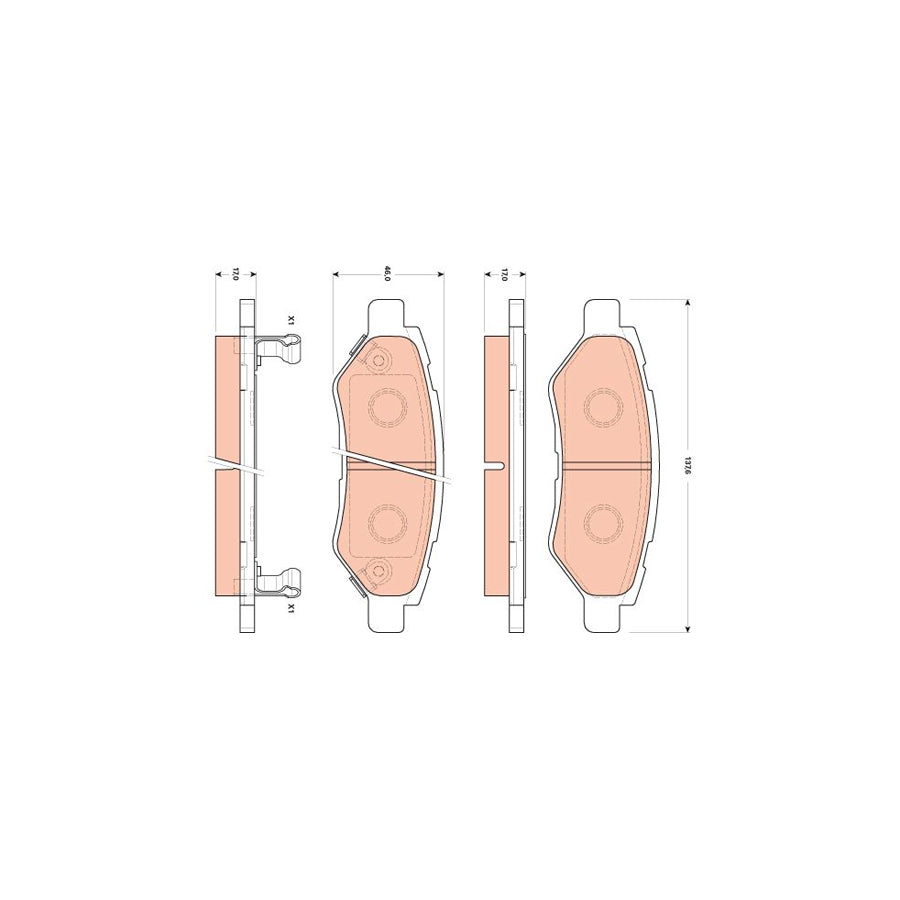 TRW Gdb4602 Brake Pad Set With Acoustic Wear Warning
