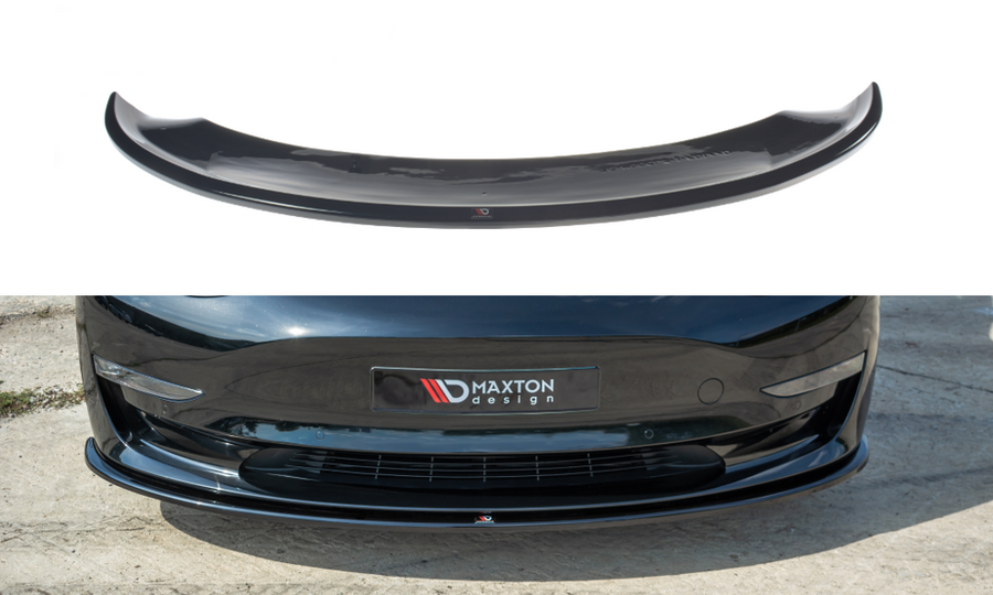 Maxton Design TE-MODEL3-1-FD1T Front Splitter V.1 Tesla Model 3 | Duco Car Parts UK Car Parts