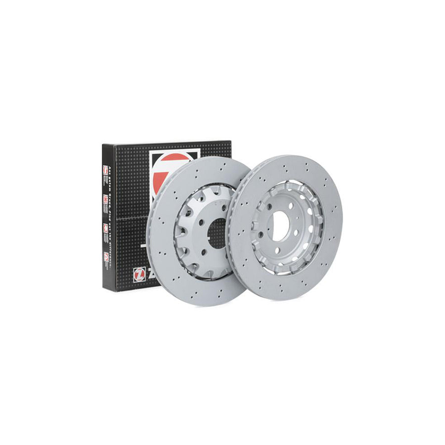 ZIMmERMANN 100 3385 70 Brake Disc Perforated Two piece brake disc Vented Coated Alloyed High carbon