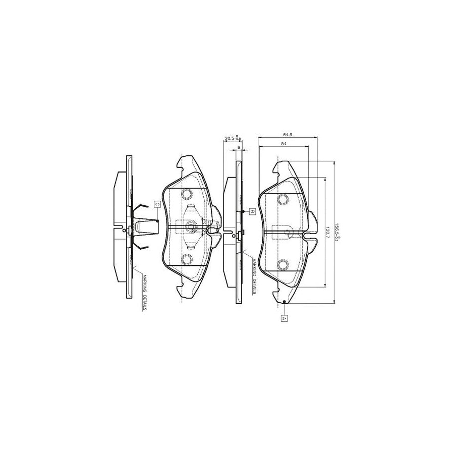Bosch 0986Tb2030 Brake Pad Set Excl Wear Warning Contact With Accessories