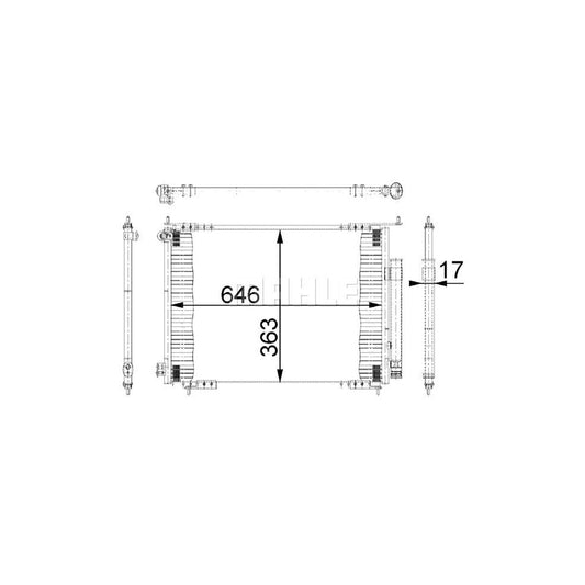 MAHLE ORIGINAL AC 678 000S Air conditioning condenser with dryer